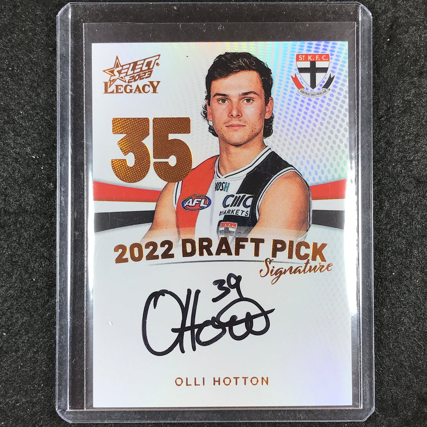 2023 Select AFL Legacy OLLI HOTTON Draft Pick Signature Copper 43/175