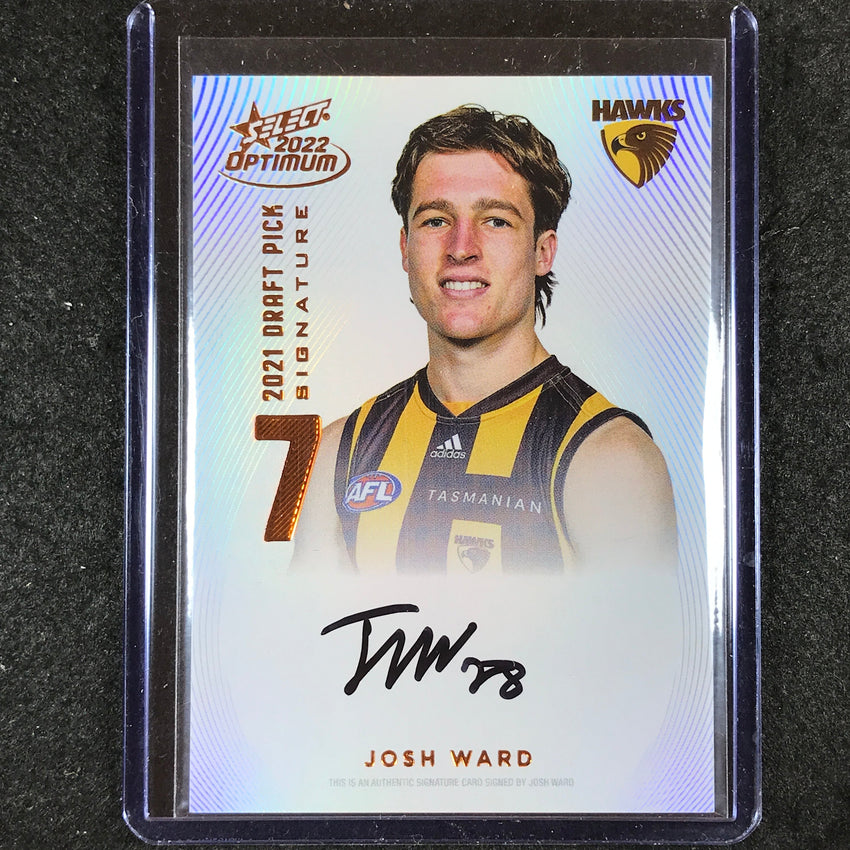 2022 Select AFL Optimum JOSH WARD Draft Pick Signature Copper 167/170