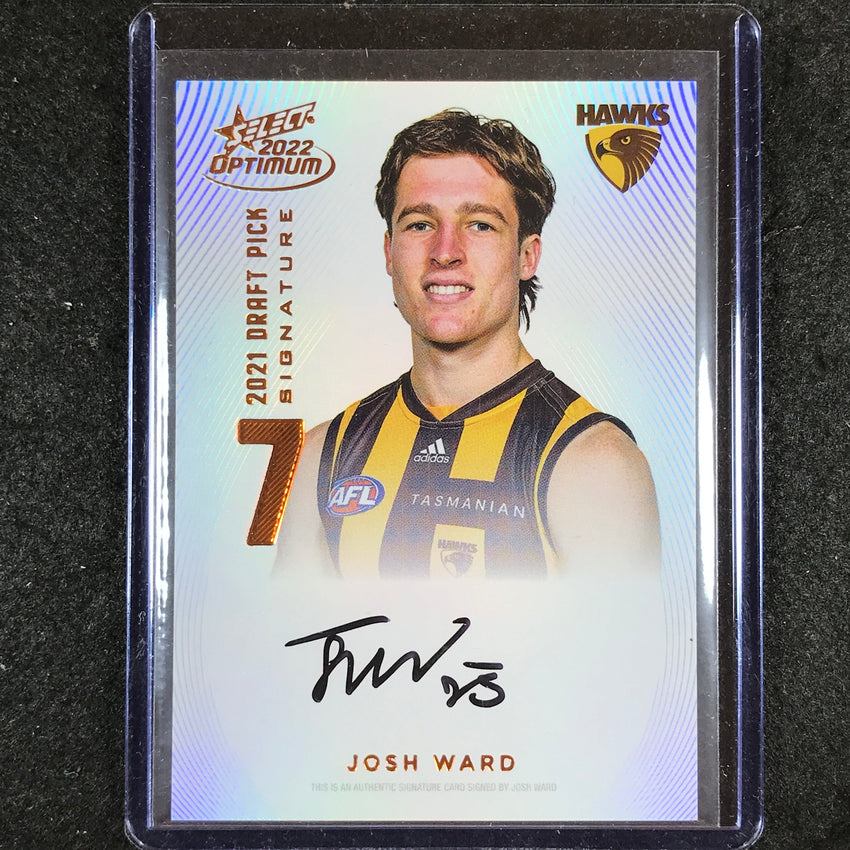 2022 Select AFL Optimum JOSH WARD Draft Pick Signature Copper 32/170