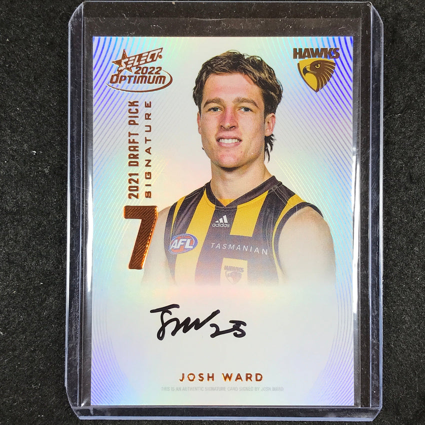 2022 Select AFL Optimum JOSH WARD Draft Pick Signature Copper 82/170