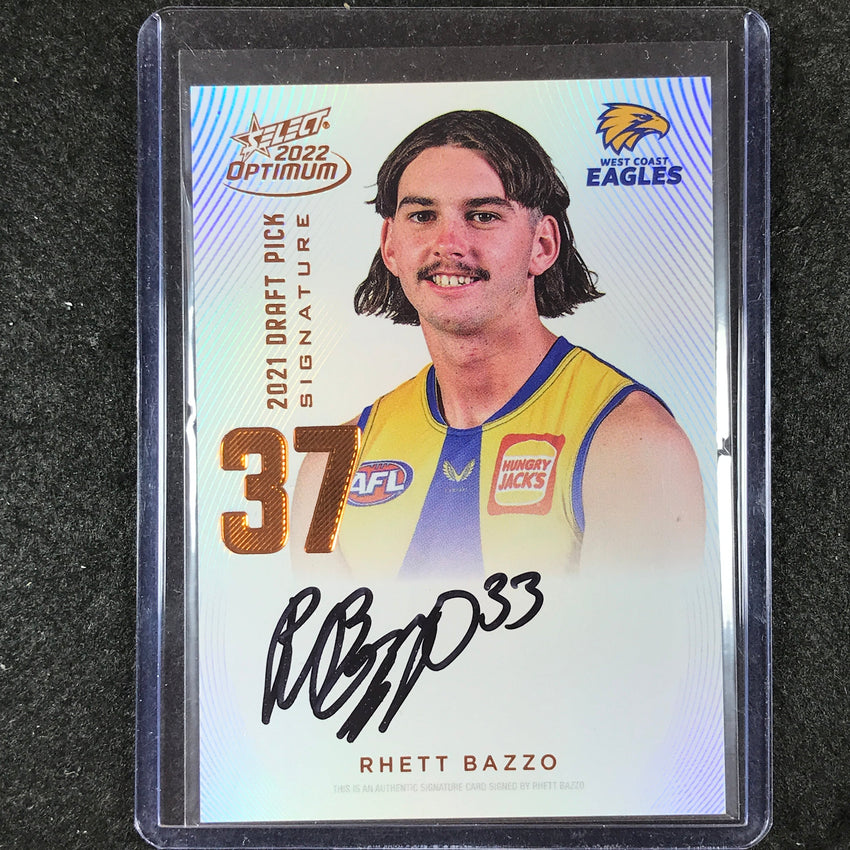 2022 Select AFL Optimum RHETT BAZZO Draft Pick Signature Copper 44/170