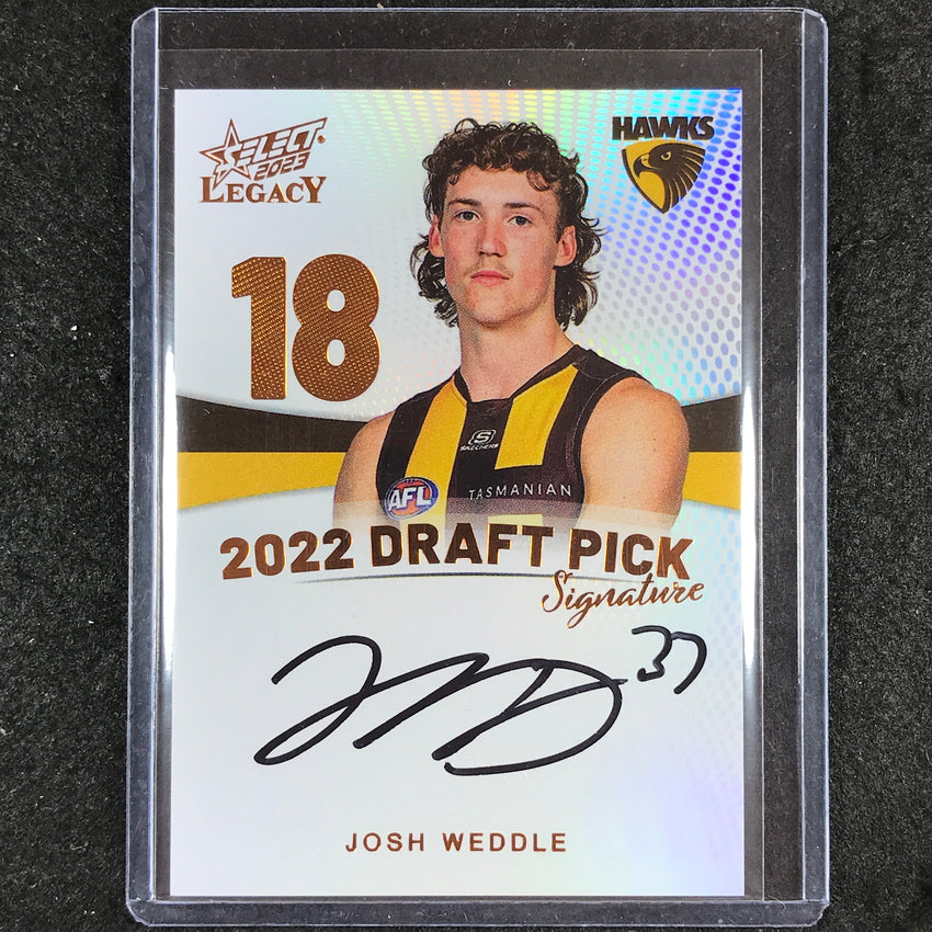 2023 Select AFL Legacy JOSH WEDDLE Draft Pick Signature Copper 149/175