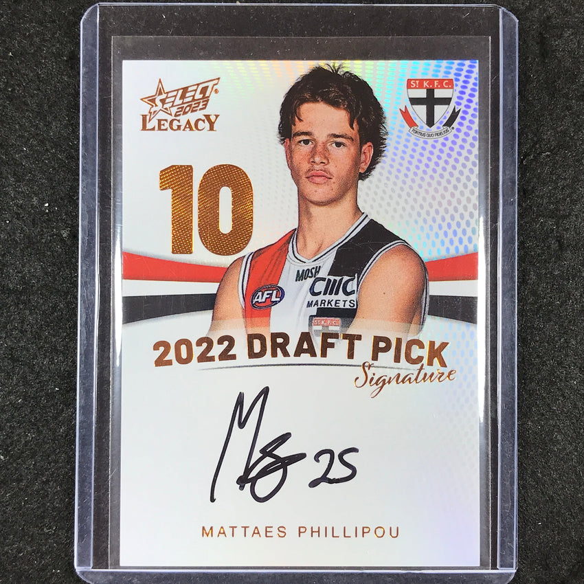 2023 Select AFL Legacy MATTAES PHILLIPOU Draft Pick Signature Copper 34/175