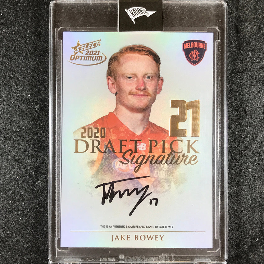 2021 Select AFL Optimum JAKE BOWEY Draft Pick Signature Gold 73/85