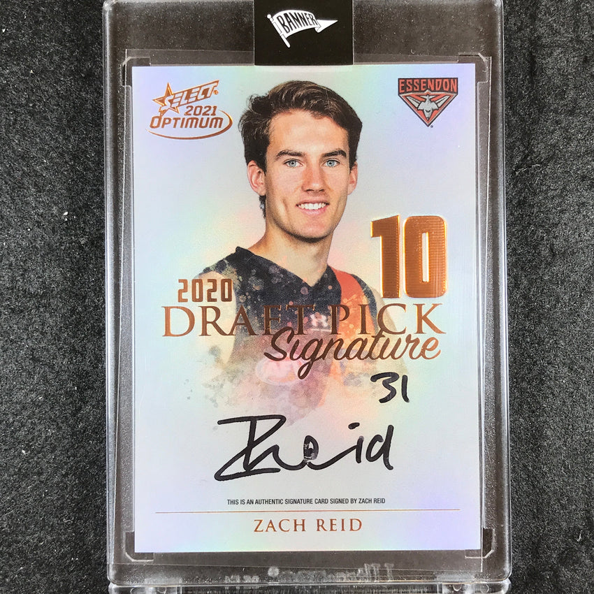 2021 Select AFL Optimum ZACH REID Draft Pick Signature Copper 95/170