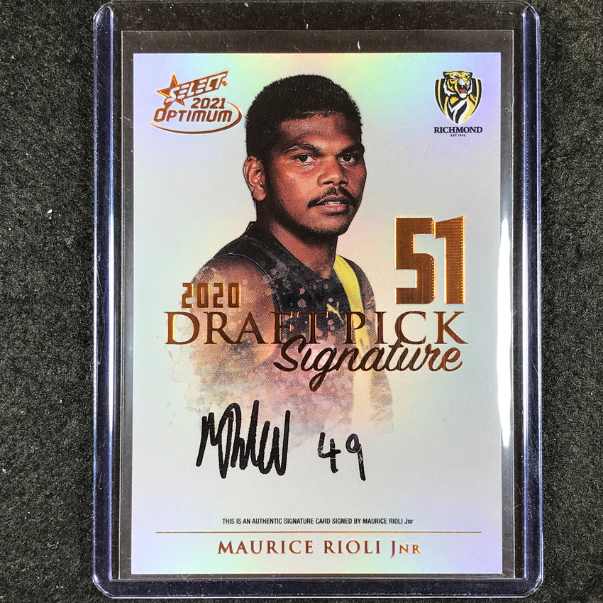 2021 Select AFL Optimum MAURICE RIOLI JNR Draft Pick Signature Copper 13/170
