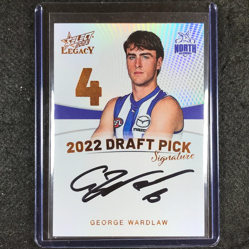 2023 Select AFL Legacy GEORGE WARDLAW Draft Pick Signature Copper 15/175