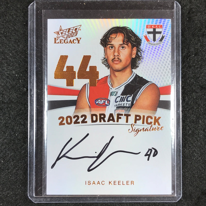 2023 Select AFL Legacy ISAAC KEELER Draft Pick Signature Copper 144/175