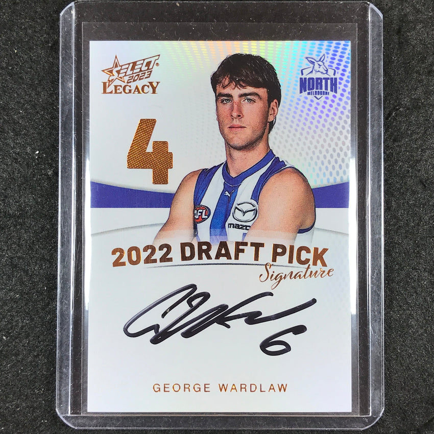 2023 Select AFL Legacy GEORGE WARDLAW Draft Pick Signature Copper 12/175