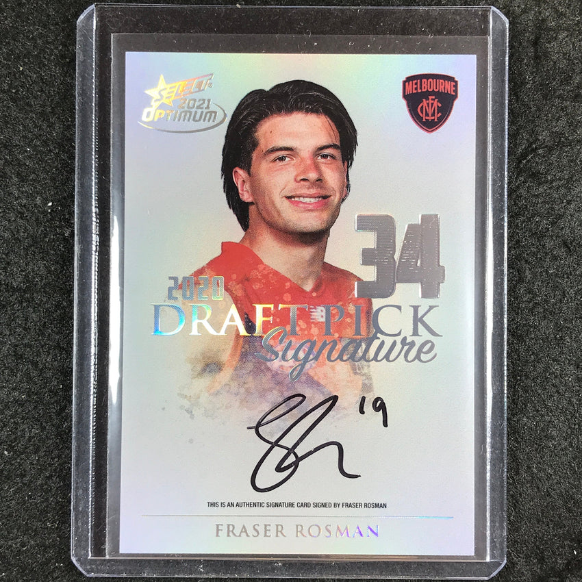 2021 Select AFL Optimum FRASER ROSMAN Draft Pick Signature Platinum 39/40