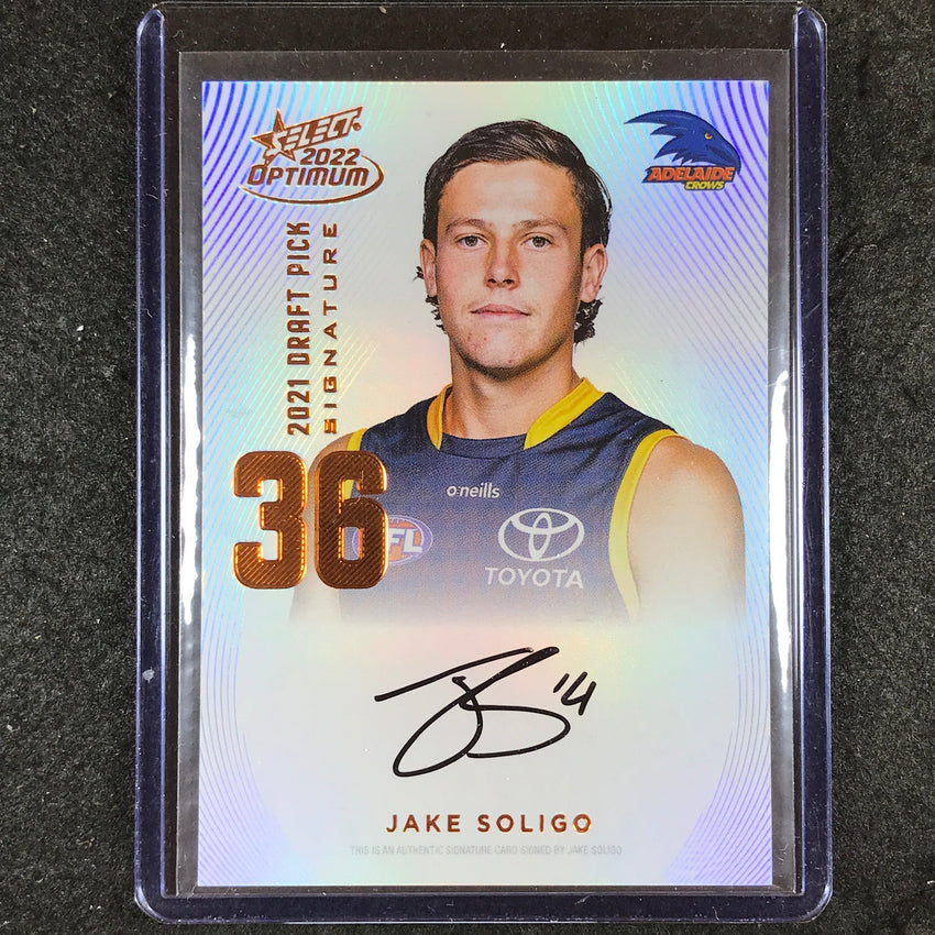 2022 Select AFL Optimum JAKE SOLIGO Draft Pick Signature Copper 004/170