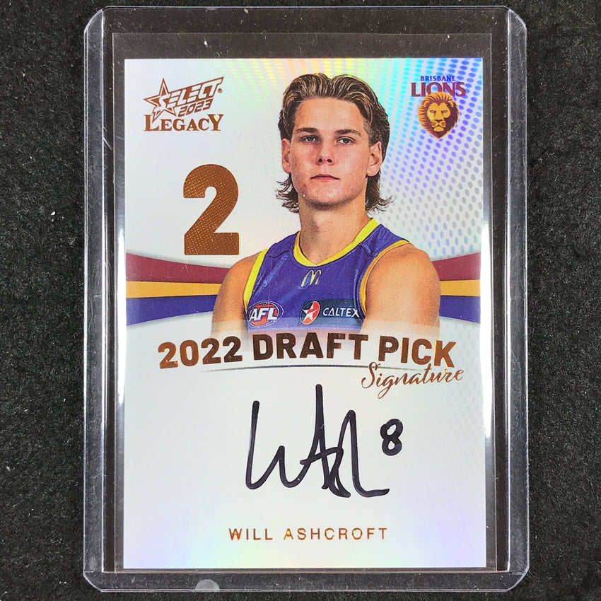 2023 Select AFL Legacy WILL ASHCROFT Draft Pick Signature Copper 129/175