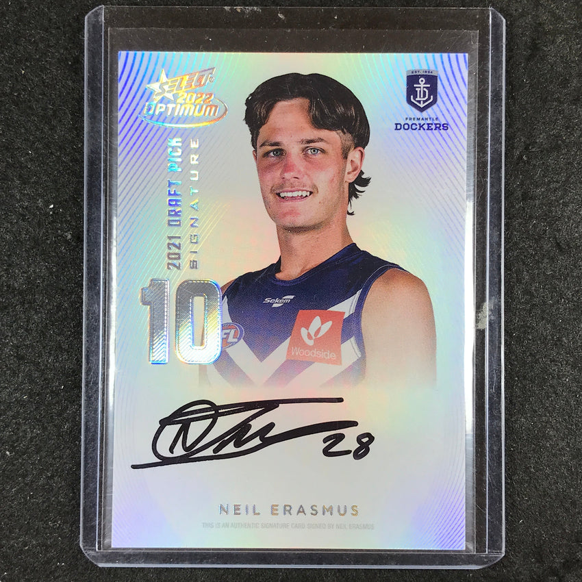 2022 Select AFL Optimum NEIL ERASMUS Draft Pick Signature Platinum 36/40