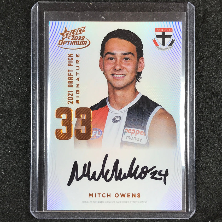2022 Select AFL Optimum MITCH OWENS Draft Pick Signature Copper 64/170