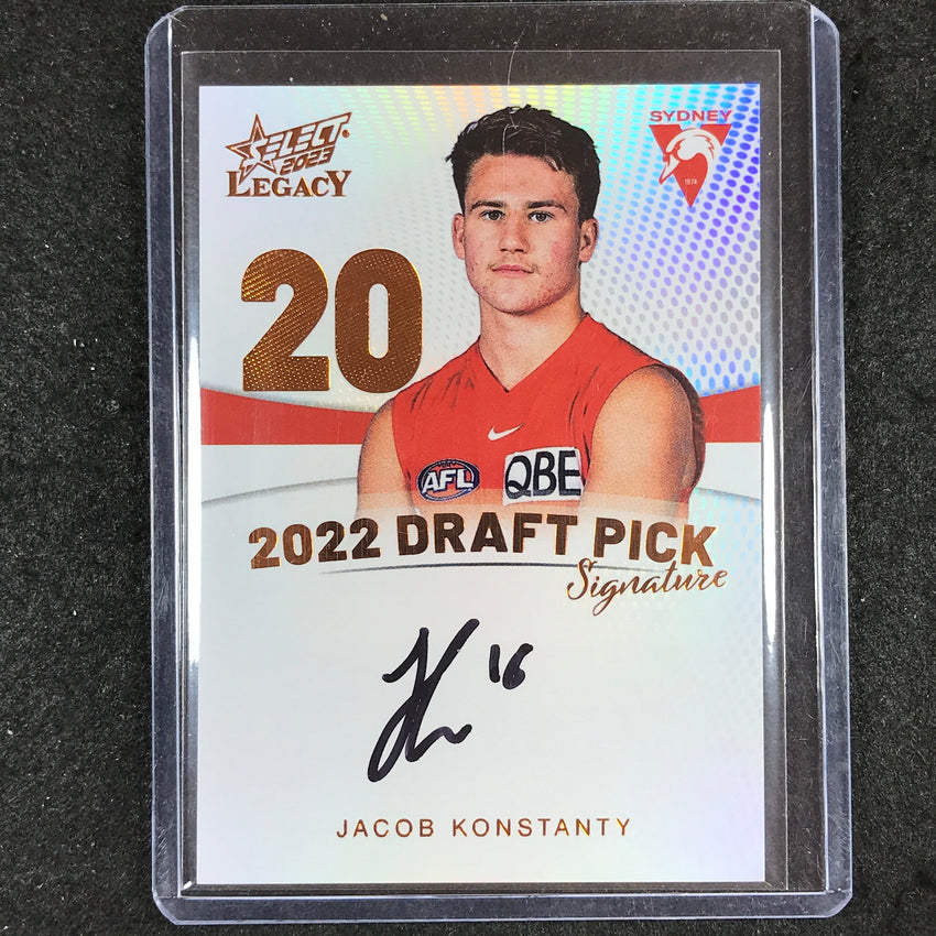 2023 Select AFL Legacy JACOB KONSTANTY Draft Pick Signature Copper 105/175