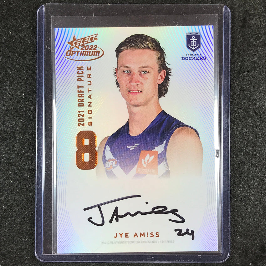 2022 Select AFL Optimum JYE AMISS Draft Pick Signature Copper 95/170