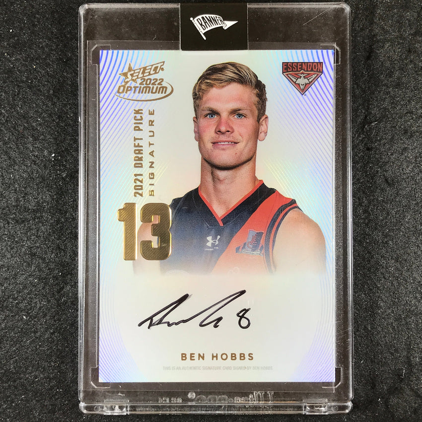 2022 Select AFL Optimum BEN HOBBS Draft Pick Signature Gold 56/85