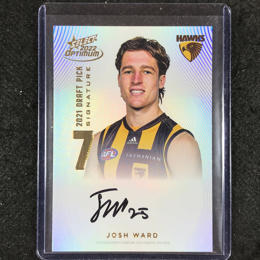 2022 Select AFL Optimum JOSH WARD Draft Pick Signature Gold 85/85
