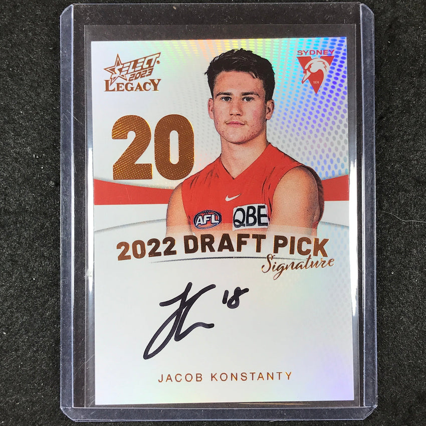 2023 Select AFL Legacy JACOB KONSTANTY Draft Pick Signature Copper 54/175