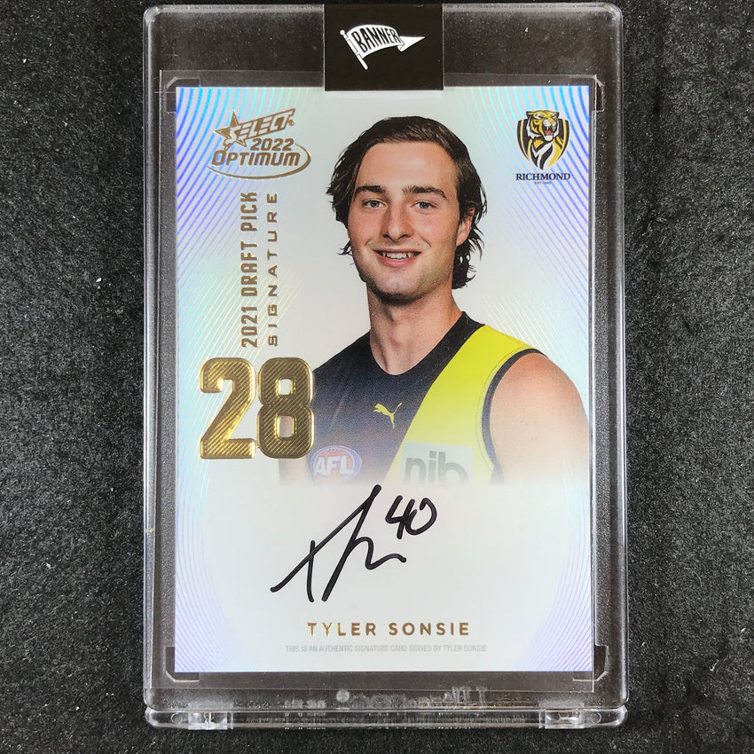 2022 Select AFL Optimum TYLER SONSIE Draft Pick Signature Gold 77/85