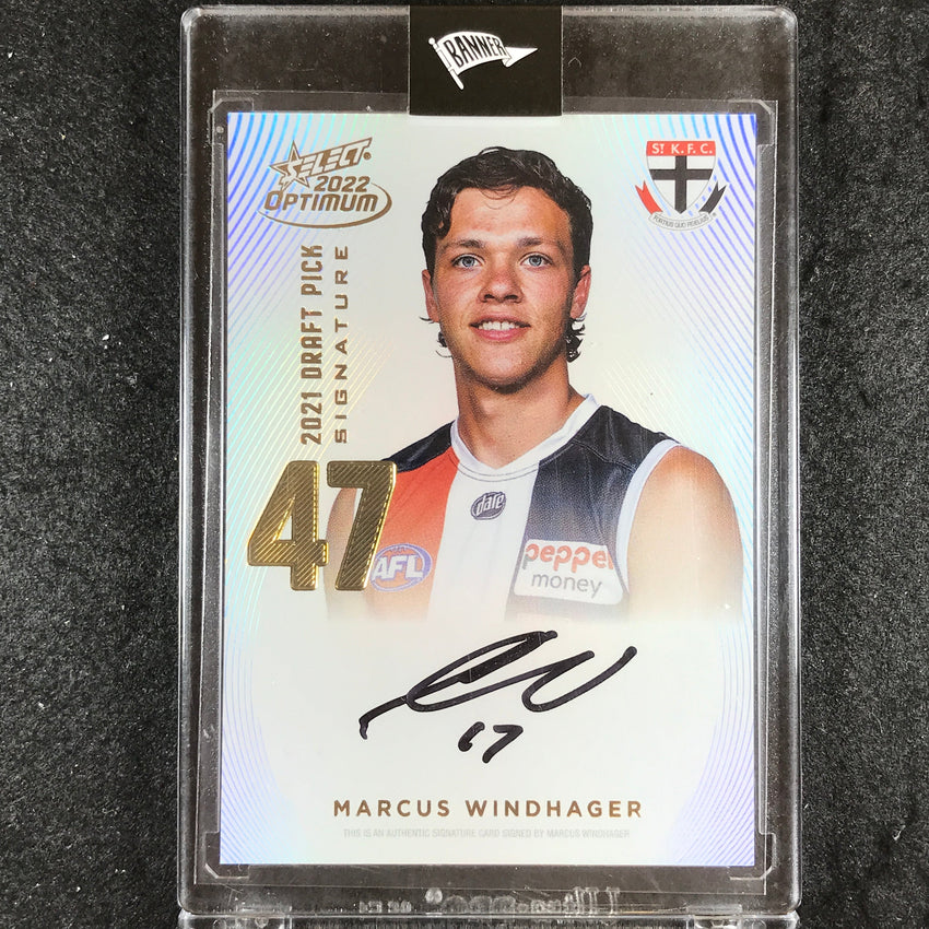 2022 Select AFL Optimum MARCUS WINDHAGER Draft Pick Signature Gold 26/85