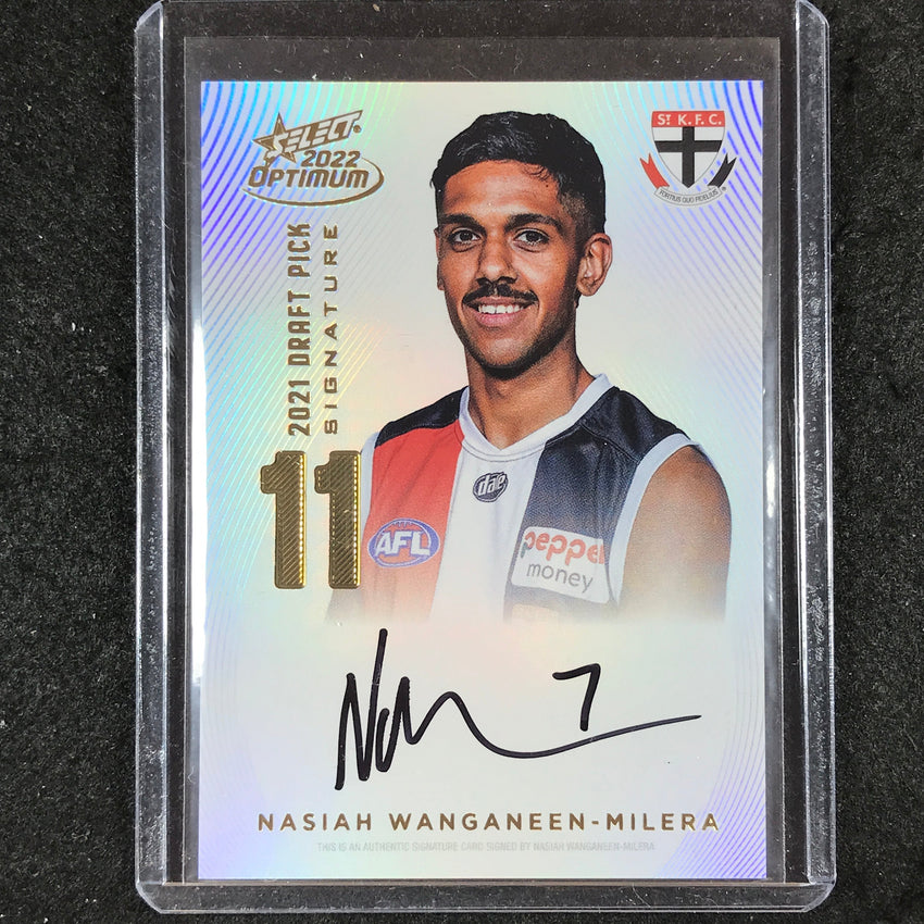 2022 Select AFL Optimum NASIAH WANGANEEN-MILERA Draft Pick Signature Gold 59/85