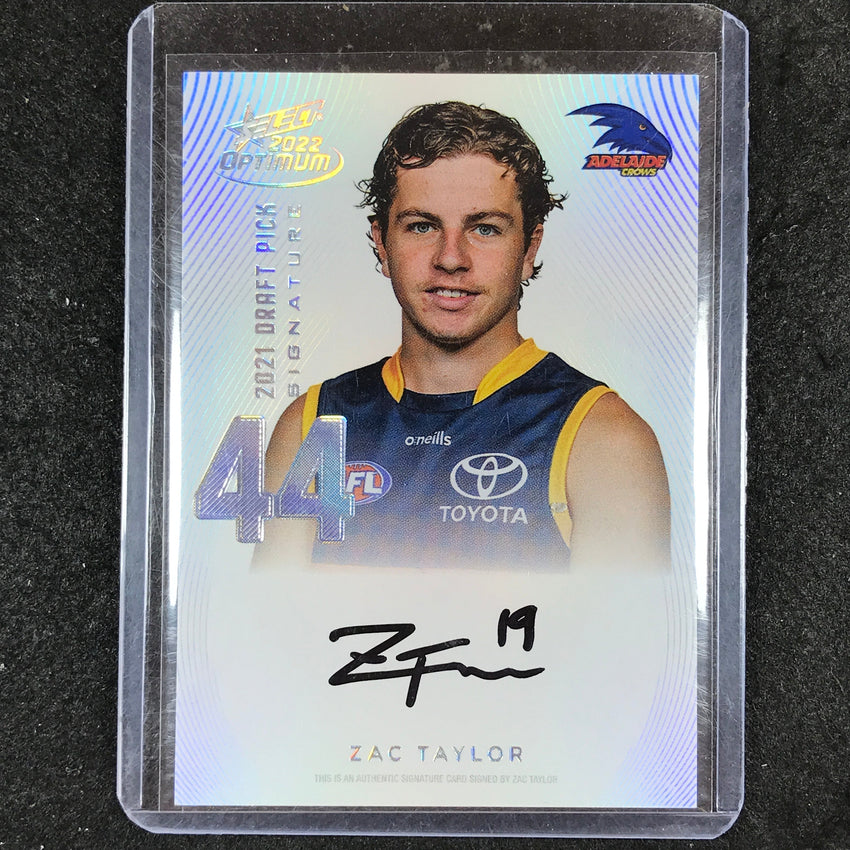 2022 Select AFL Optimum ZAC TAYLOR Draft Pick Signature Platinum 27/40