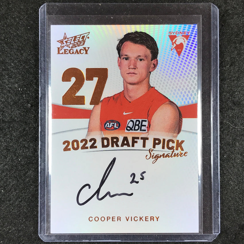 2023 Select AFL Legacy COOPER VICKERY Draft Pick Signature Copper 13/175