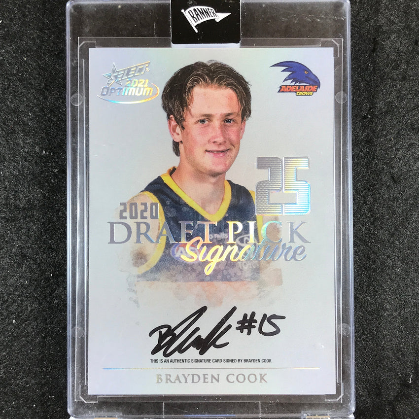 2021 Select AFL Optimum BRAYDEN COOK Draft Pick Signature Platinum 29/40