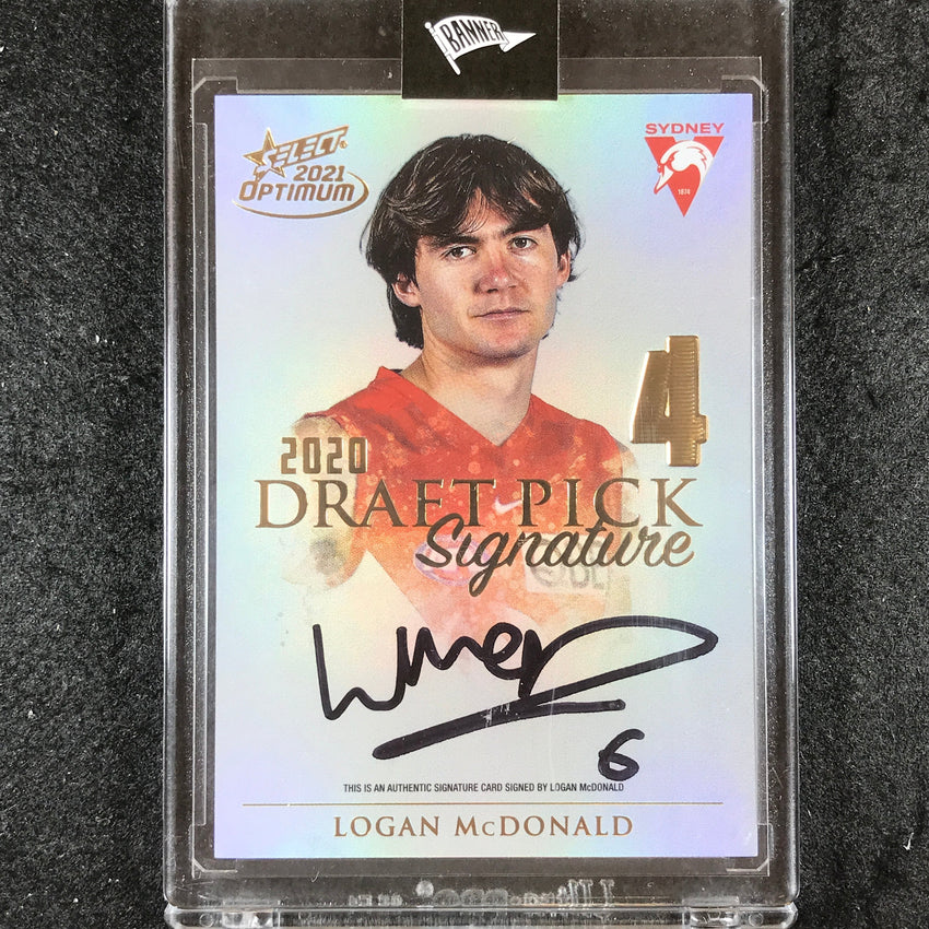 2021 Select AFL Optimum LOGAN MCDONALD Draft Pick Signature Gold 36/85