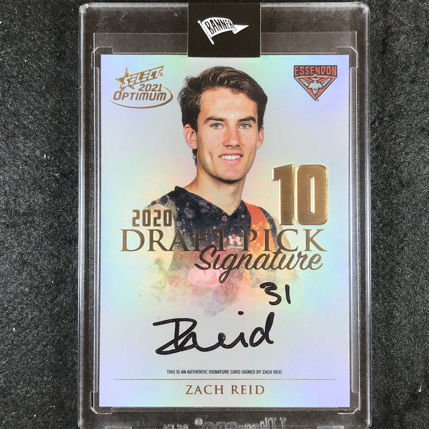 2021 Select AFL Optimum ZACH REID Draft Pick Signature Gold 46/85