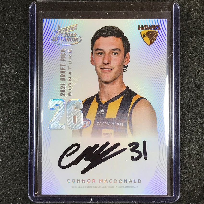 2022 Select AFL Optimum CONNOR MACDONALD Draft Pick Signature Platinum 32/40