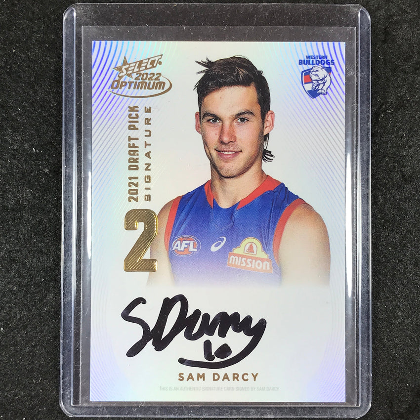 2022 Select AFL Optimum SAM DARCY Draft Pick Signature Gold 78/85
