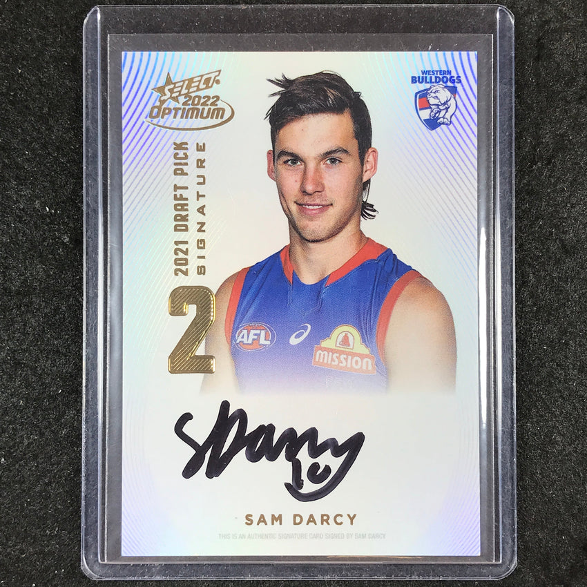 2022 Select AFL Optimum SAM DARCY Draft Pick Signature Gold 68/85
