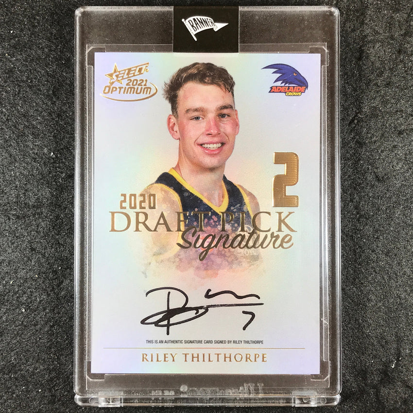 2021 Select AFL Optimum RILEY THILTHORPE Draft Pick Signature Gold 47/85