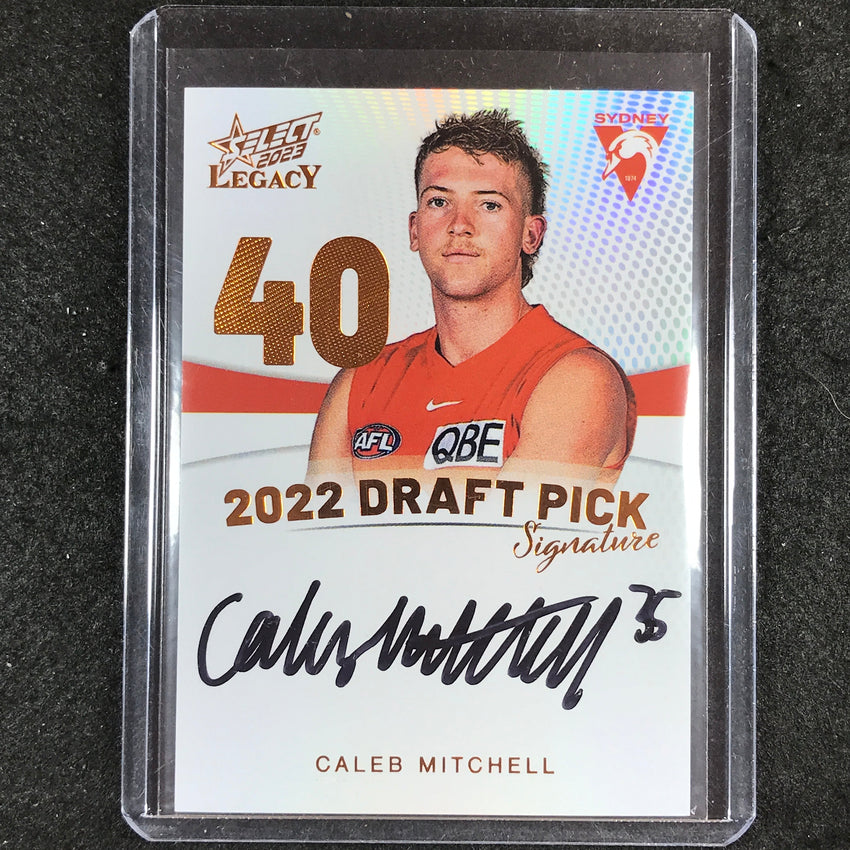 2023 Select AFL Legacy CALEB MITCHELL Draft Pick Signature Copper 156/175