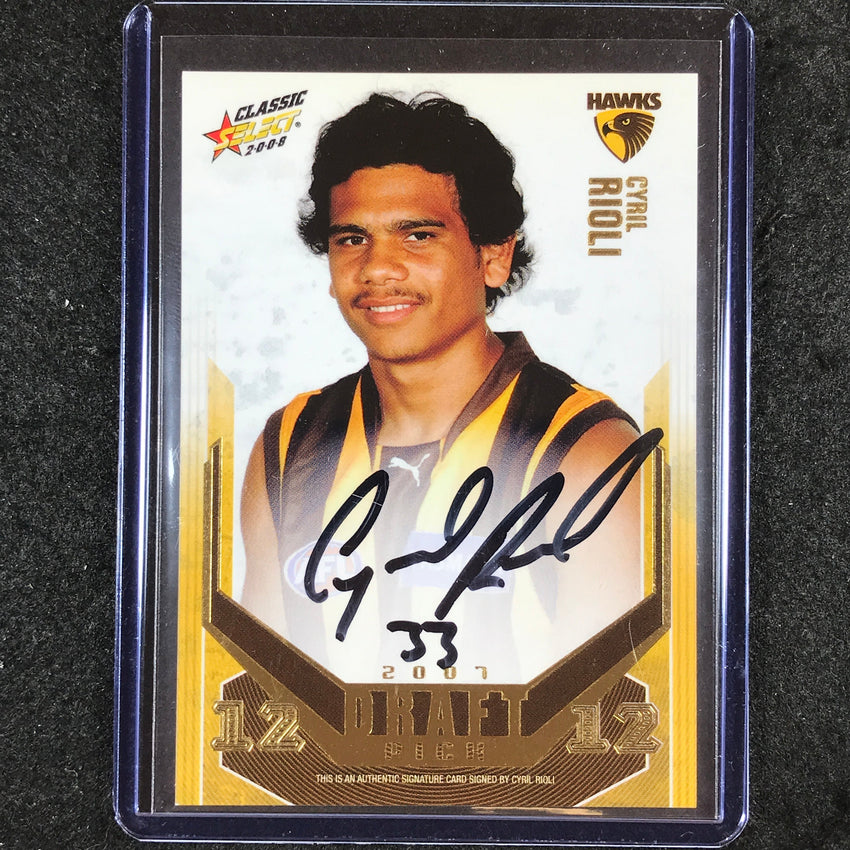 2008 Select AFL Classic CYRIL RIOLI Draft Pick Signature 32/400