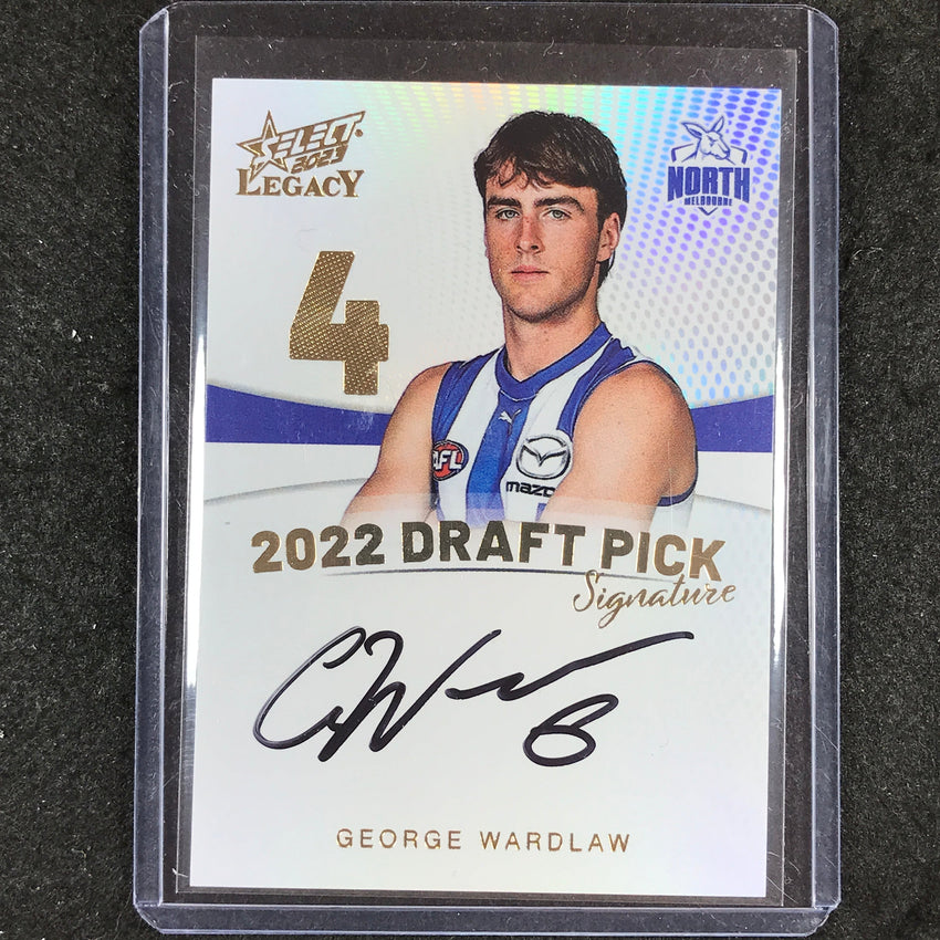 2023 Select AFL Legacy GEORGE WARDLAW Draft Pick Signature Gold 19/90