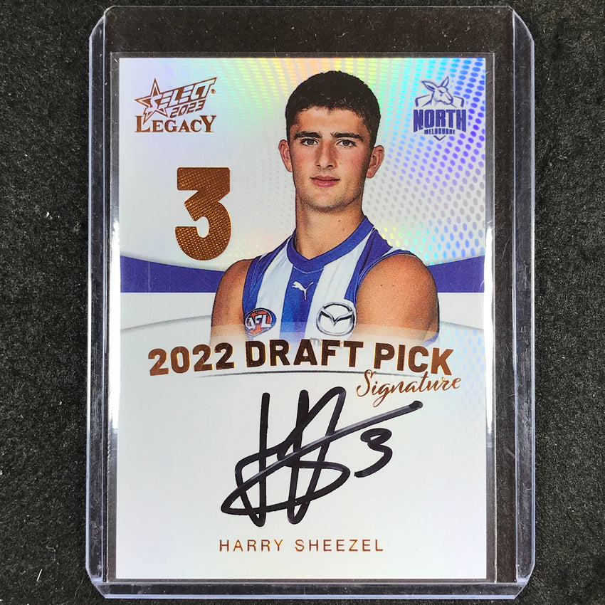 2023 Select AFL Legacy HARRY SHEEZEL Draft Pick Signature Copper 165/175