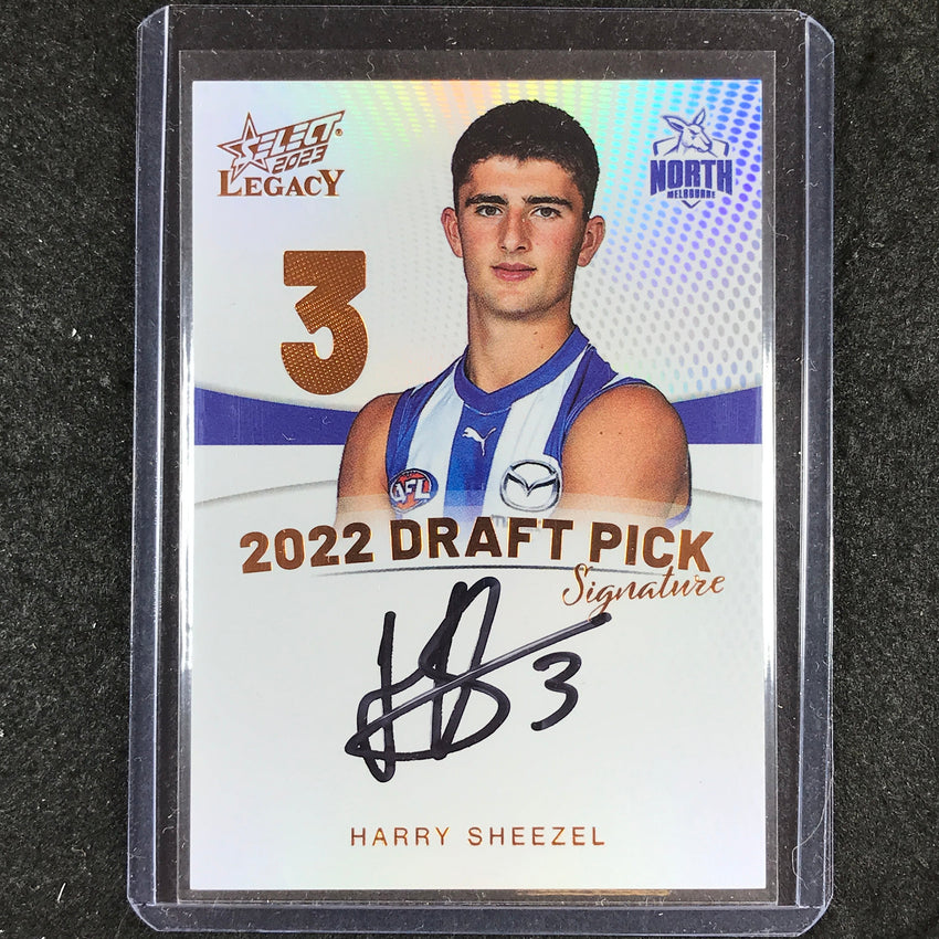 2023 Select AFL Legacy HARRY SHEEZEL Draft Pick Signature Copper 91/175