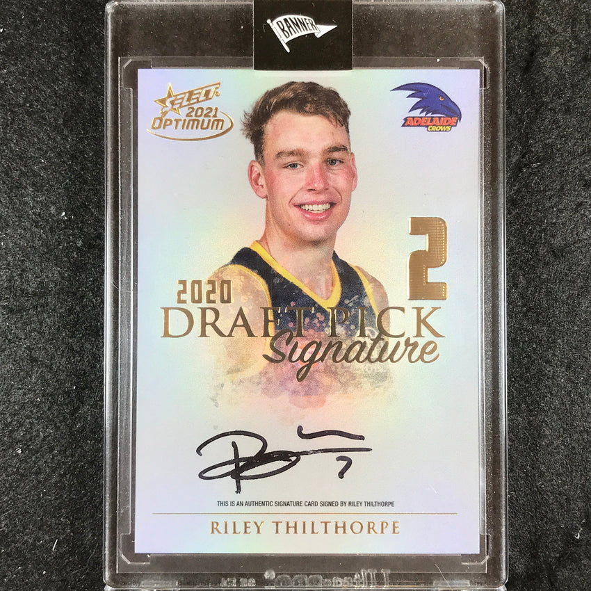 2021 Select AFL Optimum RILEY THILTHORPE Draft Pick Signature Gold 06/85