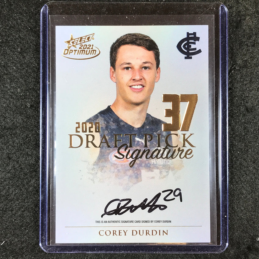 2021 Select AFL Optimum COREY DURDIN Draft Pick Signature Gold 75/85