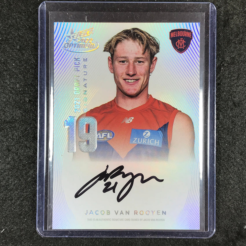 2022 Select AFL Optimum JACOB VAN ROOYEN Draft Pick Signature Platinum 36/40