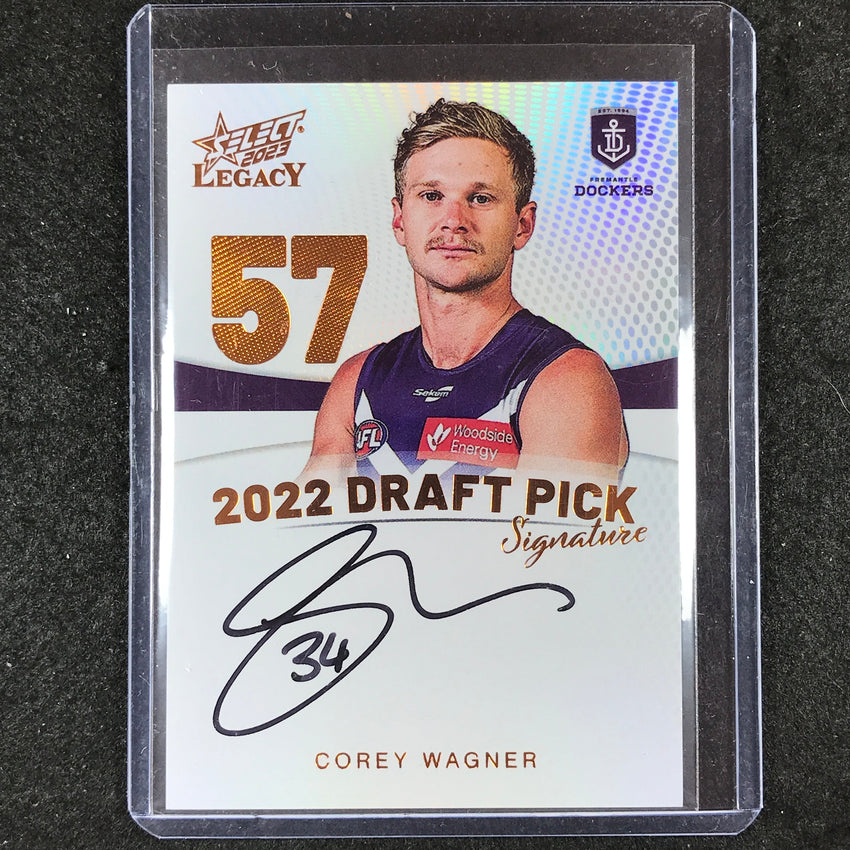 2023 Select AFL Legacy COREY WAGNER Draft Pick Signature Copper 110/175