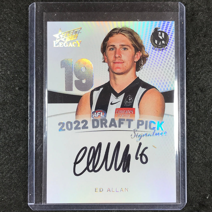 2023 Select AFL Legacy ED ALLAN Draft Pick Signature Platinum 27/40