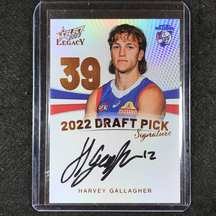 2023 Select AFL Legacy HARVEY GALLAGHER Draft Pick Signature Copper 80/175