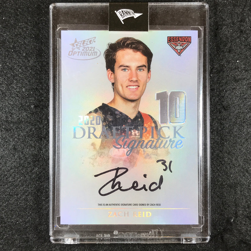 2021 Select AFL Optimum ZACH REID Draft Pick Signature Platinum 11/40