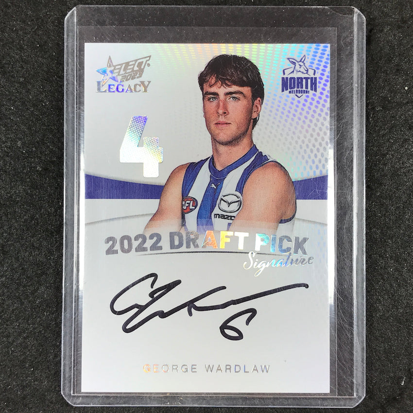 2023 Select AFL Legacy GEORGE WARDLAW Draft Pick Signature Platinum 27/40