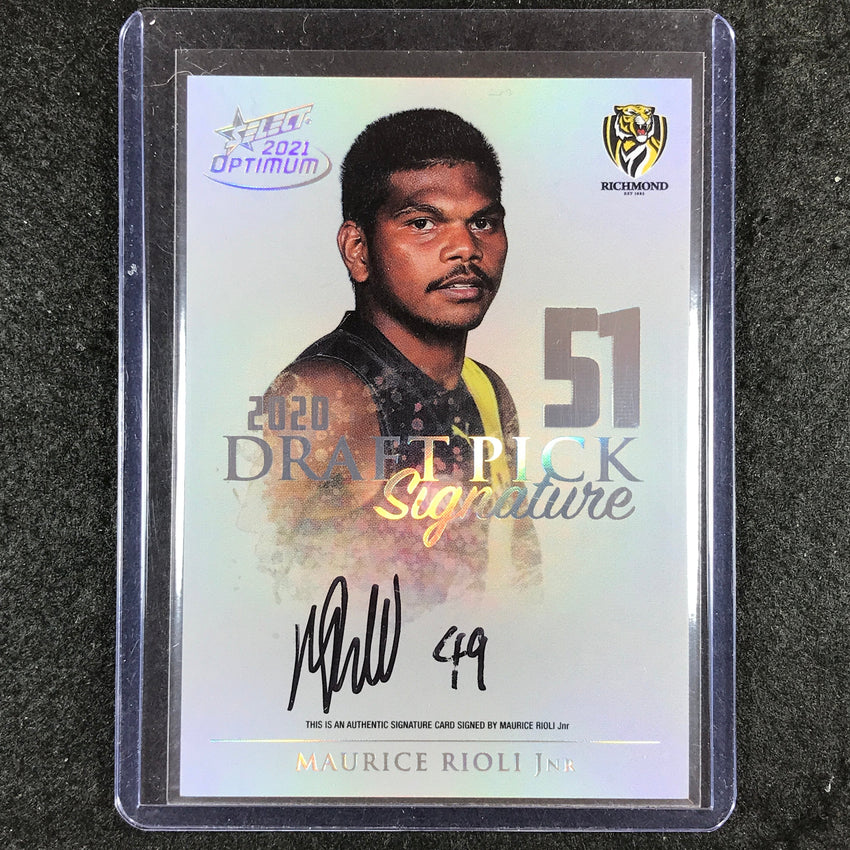 2021 Select AFL Optimum MAURICE RIOLI JNR Draft Pick Signature Platinum 01/40