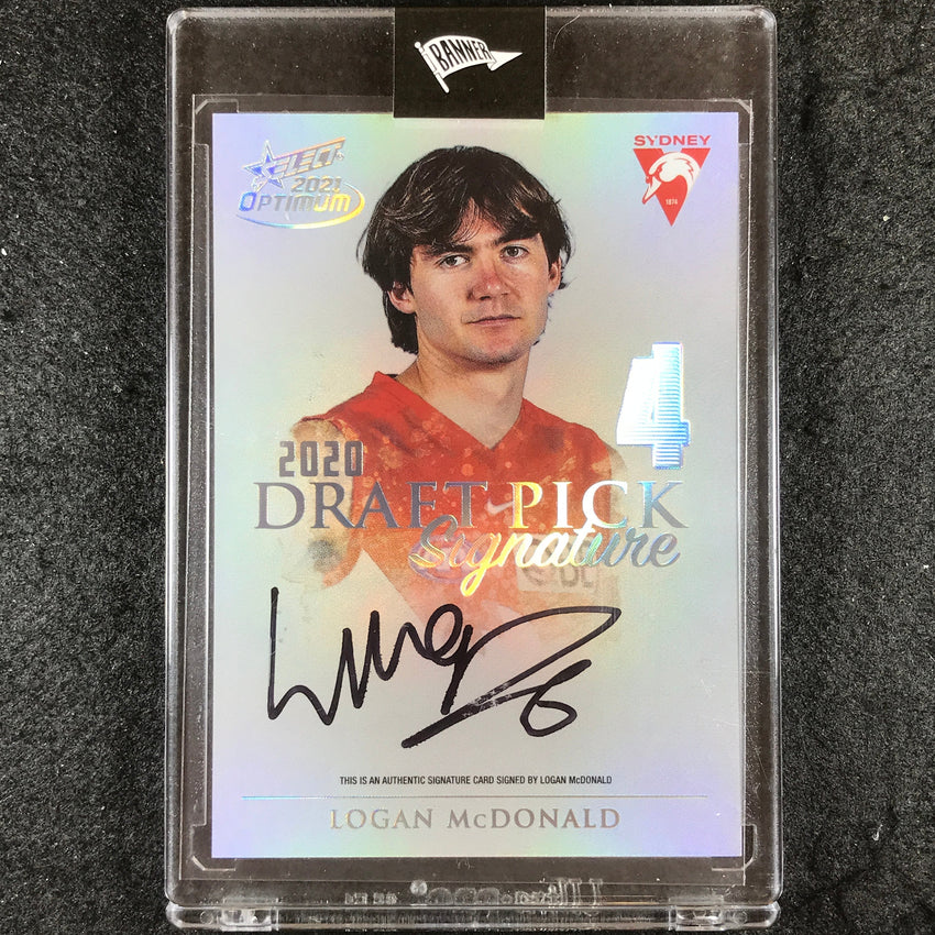 2021 Select AFL Optimum LOGAN MCDONALD Draft Pick Signature Platinum 08/40